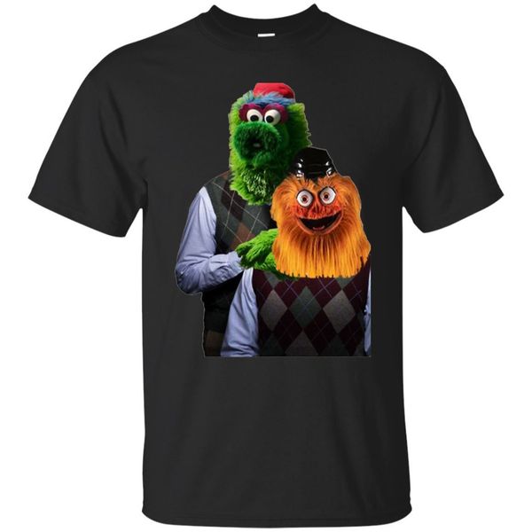 

gritty шаг братская любовь philly хоккей mascot с коротким рукавом черная футболка мультфильм тенниски мужчин унисекс новая мода тенниску