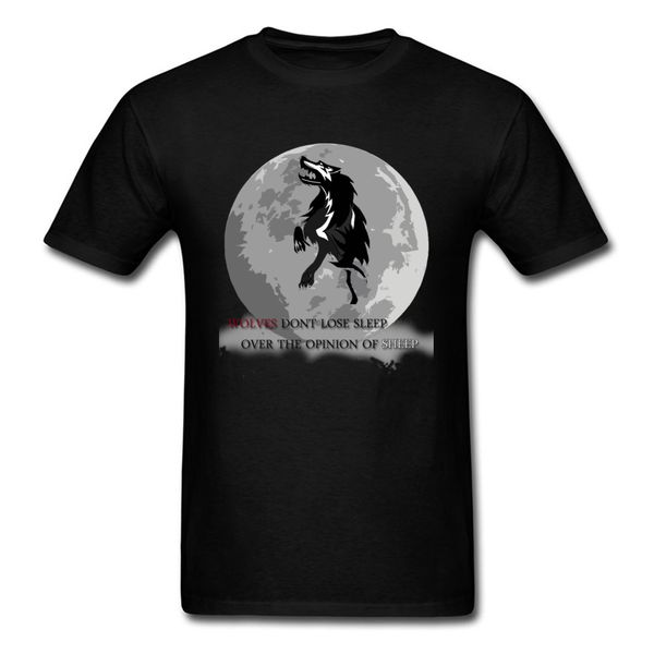 

dominant men t shirt 3d wolf full moon europe tees gothic sleeve cool t shirt round neck drop shipping streetwear