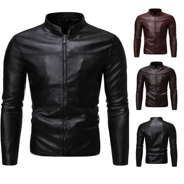 

men faux leather jacket motorcycle 4xl men's jackets black jaqueta de couro masculina outwear male pu leather coats mens