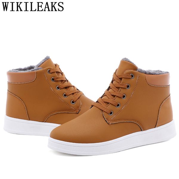 

winter shoes men leather boots men ankle boots snow zapatos de hombre chaussure homme bota masculina erkek ayakkabi, Black