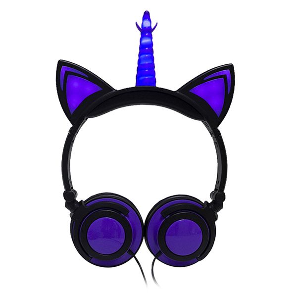 satin al pc mp3 4 icin unicorn cocuk kulaklik led kiz cocuklar gencler kafa on kulak 3 5mm jack tl172 73 dhgate comda