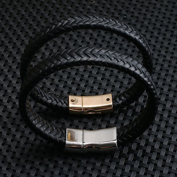

charm bracelets 2021 liujun brand jewelry vintage weave magnet genuine leather bracelet charms & bangles for women pulseira feminina, Golden;silver