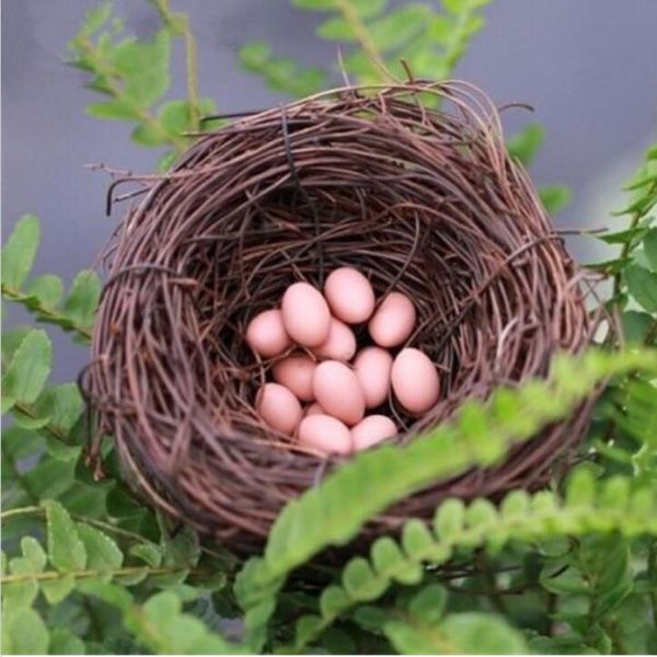 

6cm-35cm handmade vine brown bird nest house home nature craft holiday decoration garden decor