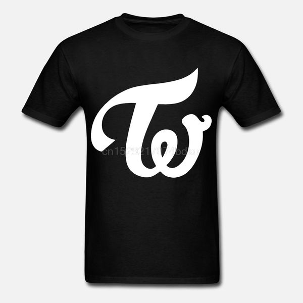 

men tshirt twice kpop logo white t shirt printed t-shirt tees top