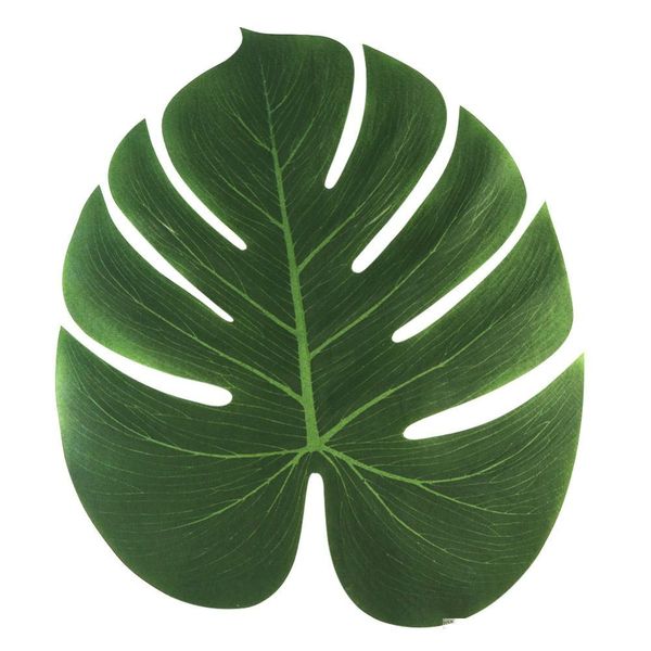 

12pcs artificial leaf 35x29cm tropical palm leaves simulation leaf for hawaiian luau theme party decorations home garden decor