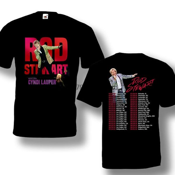 

rod stewart tour 2018 tshirt with tour date black color design size s-3xl