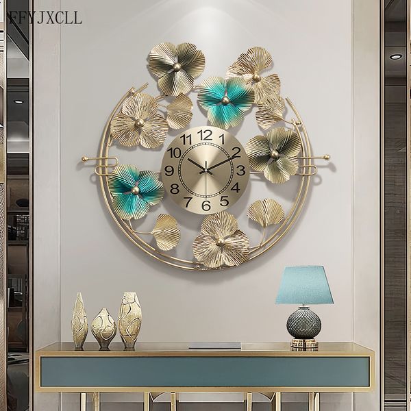 

new chinese style light luxury watch living room fashion decor clock home creative atmosphere iron pocket watch art hanging