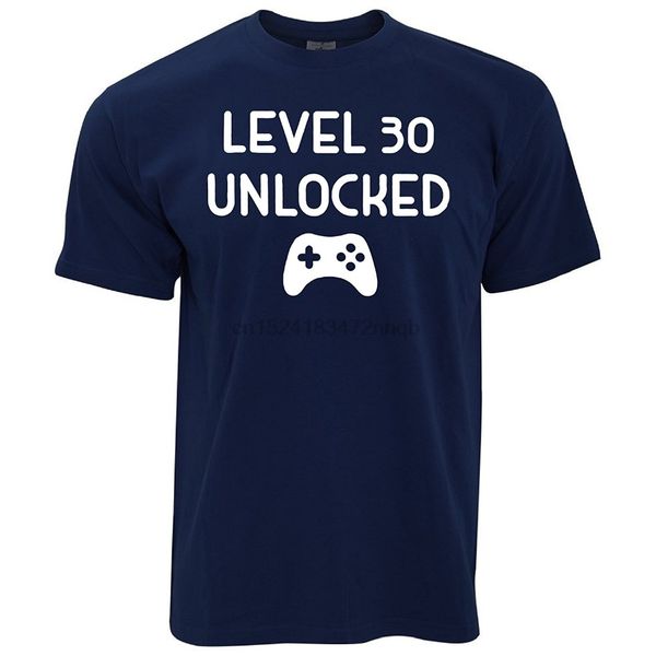 

create t shirt short sleeve printing o-neck level 30 unlocked birthday gift shirt for men