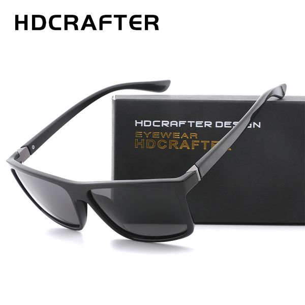 

sunglasses hdcrafter 2021 men polarized square brand design uv400 protection shades glasses for driving, White;black
