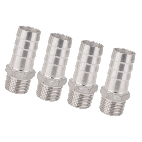 

4 pieces 3/4''x25mm male thread pipe fitting barb hose tail connector npt