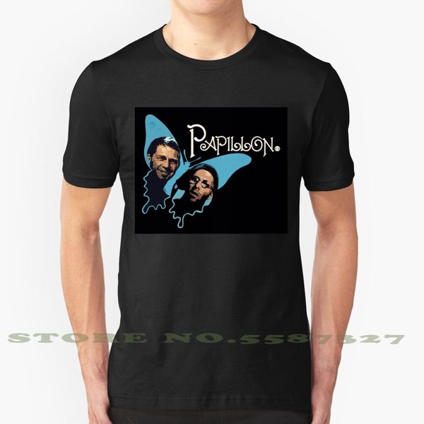 

papillon graphic custom funny tshirt papillon mcqueen hoffman movie prison classic tv