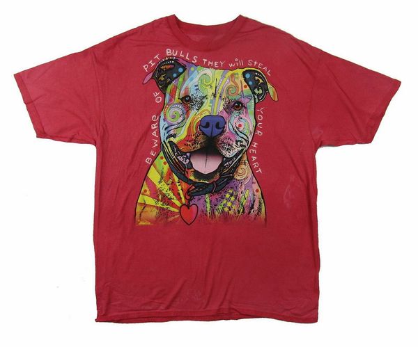 

mountain art питбуль на кирпич красный футболка новый официальный хлопка tee shirt new cool gym tops