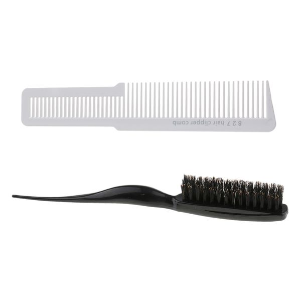 

2x салон парикмахерская flat top стилист волос теребят styling brush 3 ряды назад comb, Silver