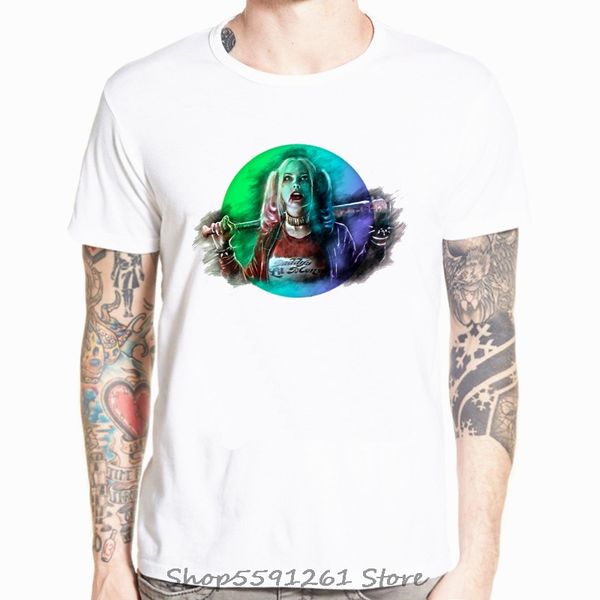 

сексуальный harley quinn печать мужчин майка harajuku вскользь рубашки топы отряд смертников tshirt смешные футболки streetwear xs-5xl