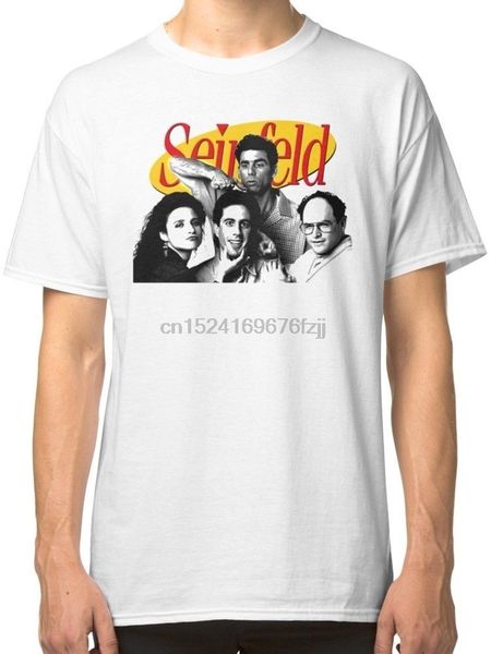 

горячие моды сейнфельд мужская белая футболка тройники одежда