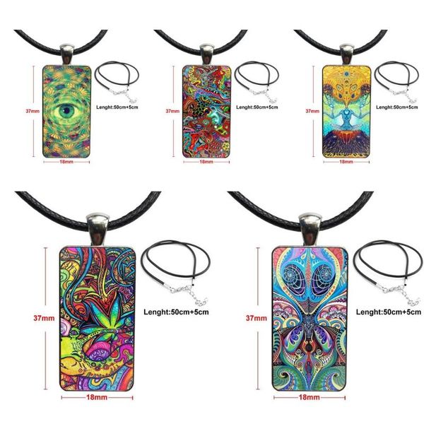 

glass cabochon pendant necklace rectangle fashion necklace for women gifts boy trippy lion eye, Silver