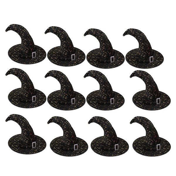 

12 pieces halloween witch hats witch hat for halloween costume accessory for christmas party,golden