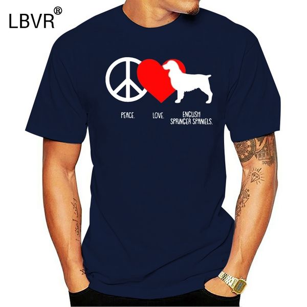 

peace love english springer spaniels dog owner puppy fan t shirt