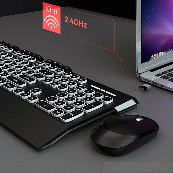 

2.4g wireless gaming keyboard mouse combo silent button keyboard optical mouse for macbook lenovo dell hp asus lapcomputer