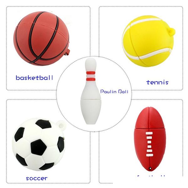 

usb flash drive basketball/football pen drive 4gb 8gb 16gb 32gb 64gb paulin ball/tennis memory stick creative gift pendrive cle