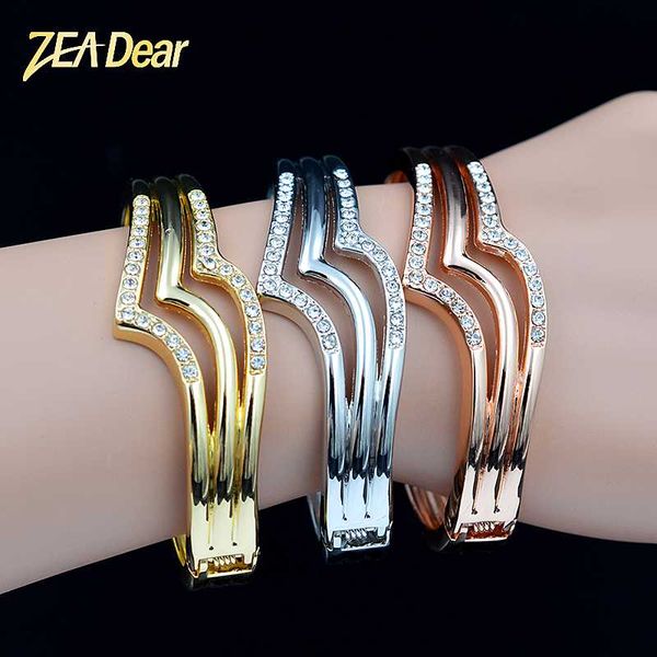 

zea dear jewelry trendy jewelry round bangle sets for women cubic zirconia bracelet for wedding gift water drop findings, Black