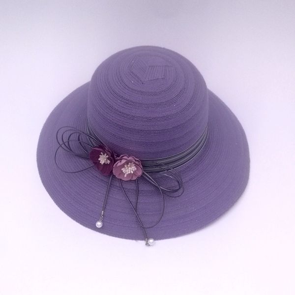 

wide brim hats football fan floppy paper straw women, Blue;gray