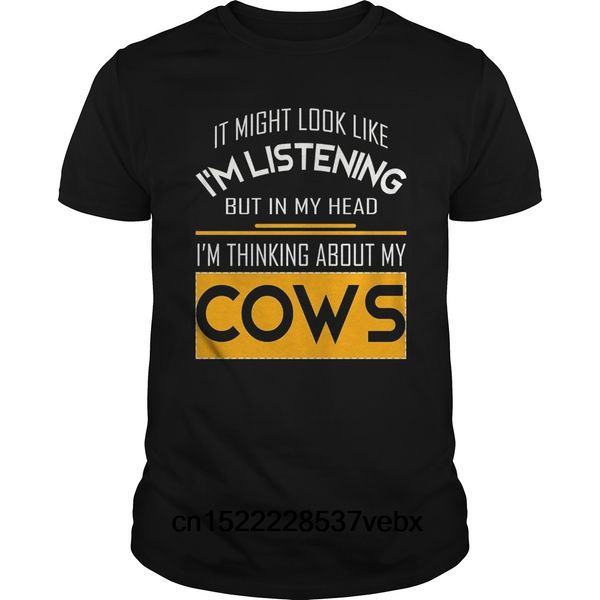 

funny men t shirt women novelty tshirt funny cow shirt i'm thinking about my cows cool t-shirt