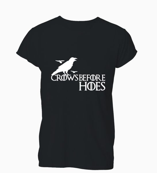 

new men t shirt fashion popular style man crows before hoes game thrones snow winter t-shirt mens