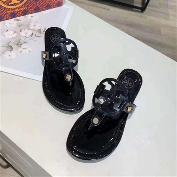 

fashion 2018 designer genuine leather sandals outdoor beach flip flop flat heel slippers casual lafrs women shoes sz 35-43 a7, Black
