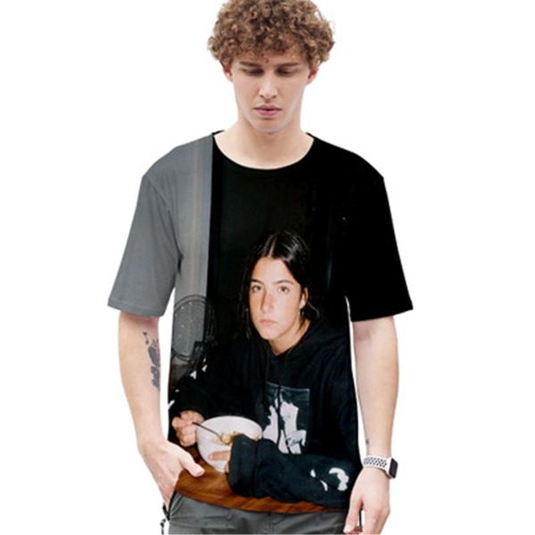 

summer 3d loose round neck men fashion short sleeve t shirt trend new designer male casual slim digital color printing tee clothing, White;black