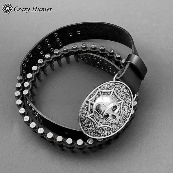 

belt mens cow leather belts waistband with skull buckle, Black;brown