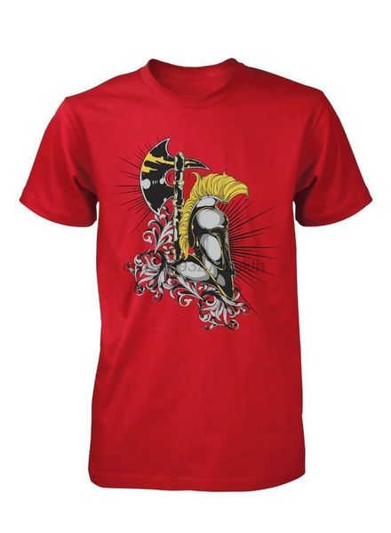 

knight helmet head sword axe medieval childs kids t shirt 3-15 years