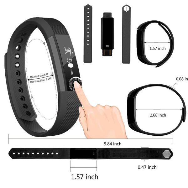 

smart wristband 0.86 oled bluetooth 115 hr smart bracelet activity monitor band alarm clock sport wristband for ios android