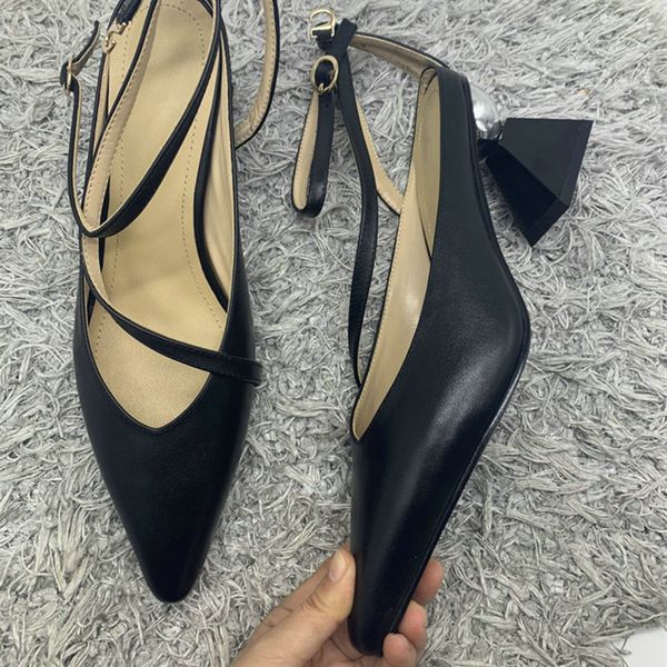 

fashion brand genuine leather high heels wedding women shoes women heel shoes heels, Black