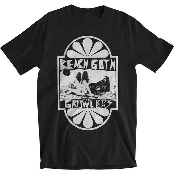 

growlers men's beach goth slim fit t-shirt black summer o neck tee shirt male brand tshirt summer plus size tee-shirt