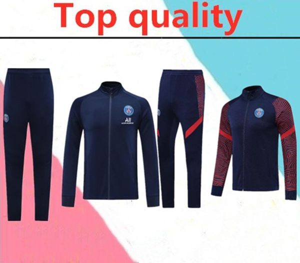 

2020 2021 paris mbappe verratti tracksuit soccer jacket set 20/21 paris mbappe cavani football long zipper jacket tracksuit, Black