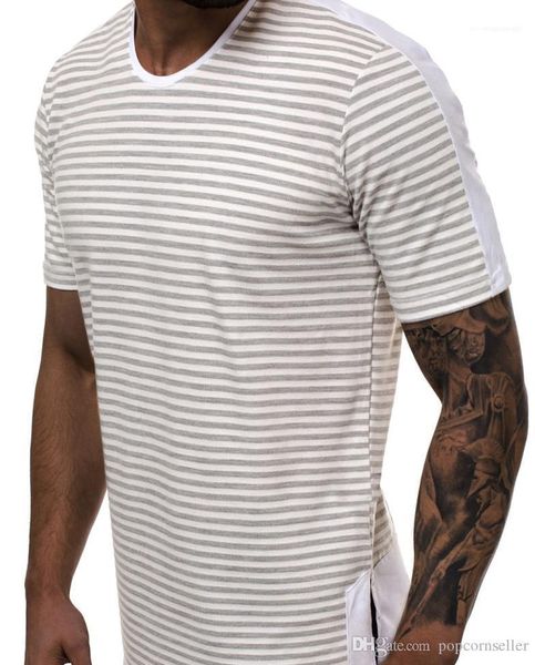 

tee mens designer tshirt casual crew neck gradual stripe and casual round collar t-shirt teenager male, White;black