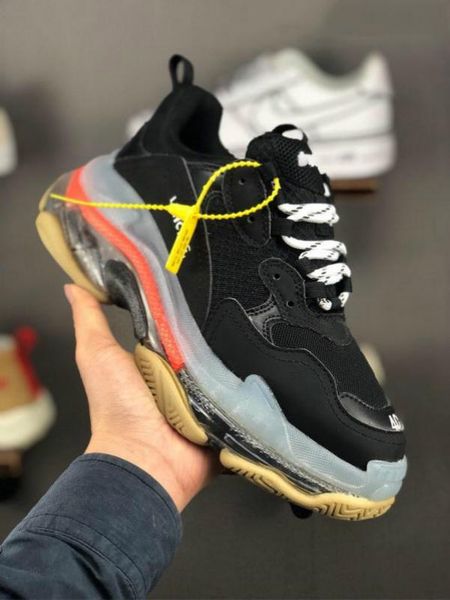 

new 2020 17fw men s triple s women green leisure flat shoes air casual shoes 22, Black