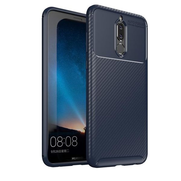 

carbon fiber texture skin phone case for huawei mate 10 lite soft silicone tpu ultra slim thin shock-proof armor phone cover