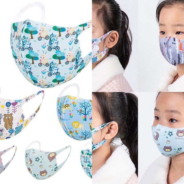 

face face fashion kids masks designer mask children's cartoon printed masks can wash children's protective breathable spring party