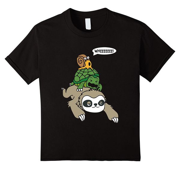 

sloth turtle and snail piggyback funny runnings wild t shirt men summer short sleeves o neck stylish chinese style t shirt