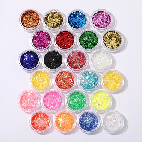 

24 colors holographics chunky glitter total face body eye nail festival chunky holographics glitter, Silver;gold