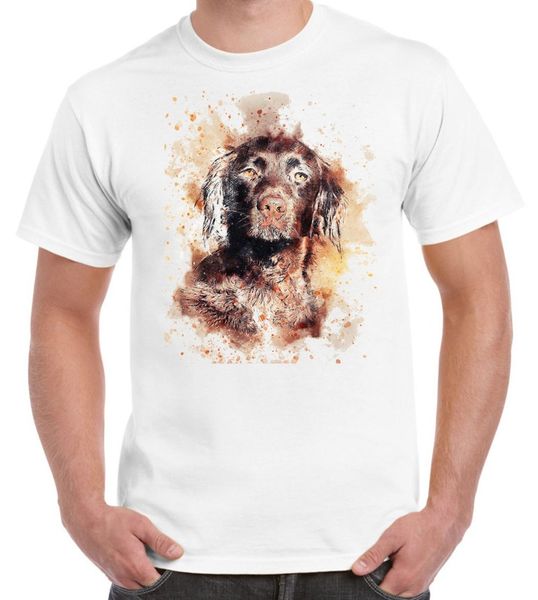 

2019 new fashion summer new design cotton male tee shirt designing chocolate labrador dog animal design drawing men's t shirt