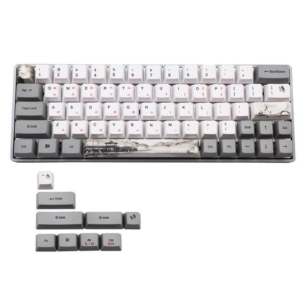 

dye subbed pbt keycap korean japanese characters 73 key oem profile for cherry switches dz60/gk64/annie keyboard keycaps