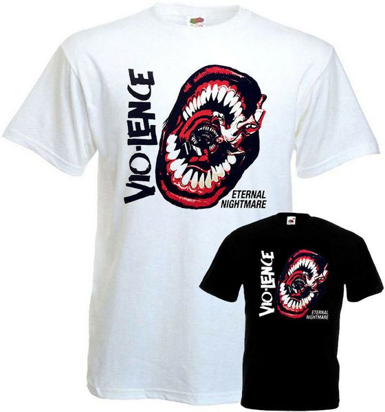 

vio-lence eternal nightmare t-shirt white black all sizes s-5xl