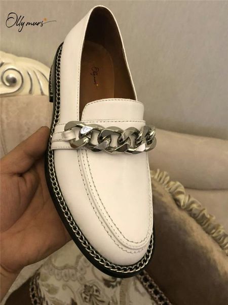 

ollymurs new fashion spring autumn genuine leather women pumps round toe metal chain chunky low heel ladies pumps shoes woman, Black