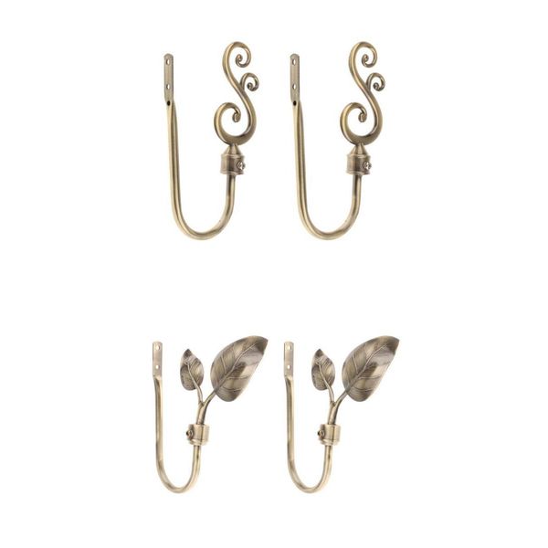 

4pieces u shape curtain hook window drapery tieback hanger with fixings