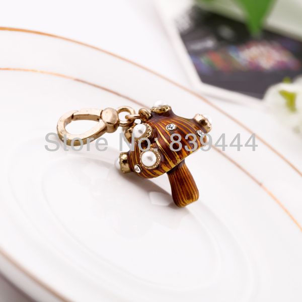 

charms antique gold fashion glass stone brown mushroom pendant, Bronze;silver