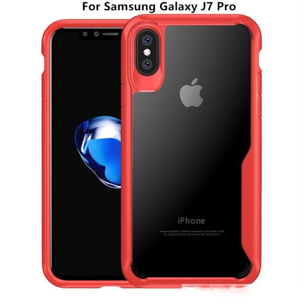 

for samsung galaxy j7 pro hybrid armor acrylic phone cover for galaxy j5 pro j3 pro j330 clear transparent tpu frame cases d