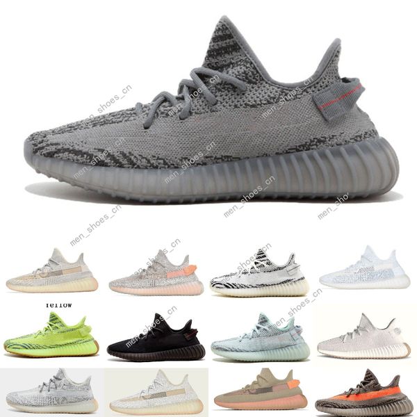 

new reflective kanye west cinder earth desert sage blue running shoes magnet yecheil hospital blue white black bred sports sneakers #912